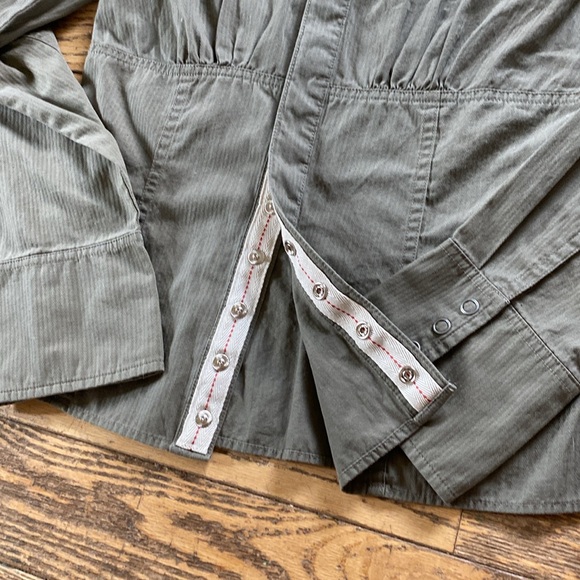 Y2K Tommy Hilfiger army green snap front Shirt, S - Picture 6 of 9